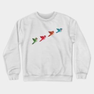 Colorful Spring Cartoon Birds Crewneck Sweatshirt